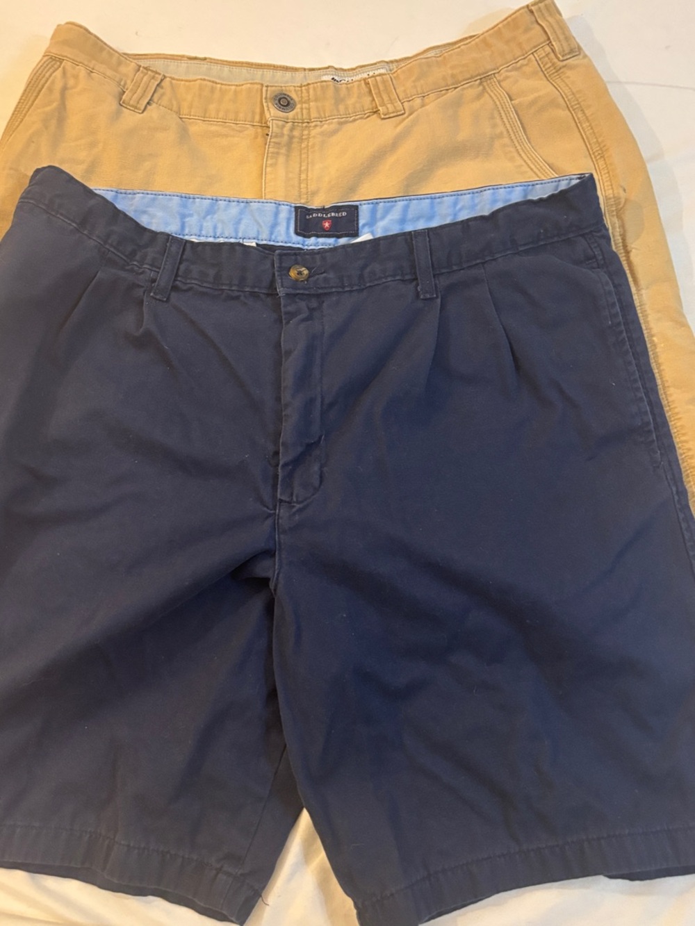 2 pair Classic Navy Khaki casual workwear outdoor Shorts sport beach fishing J1